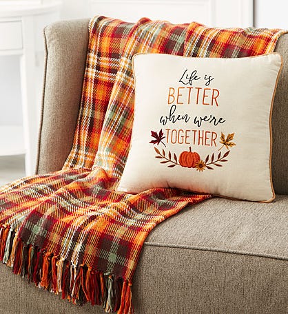 Better Together Fall Pillow and Blanket Set